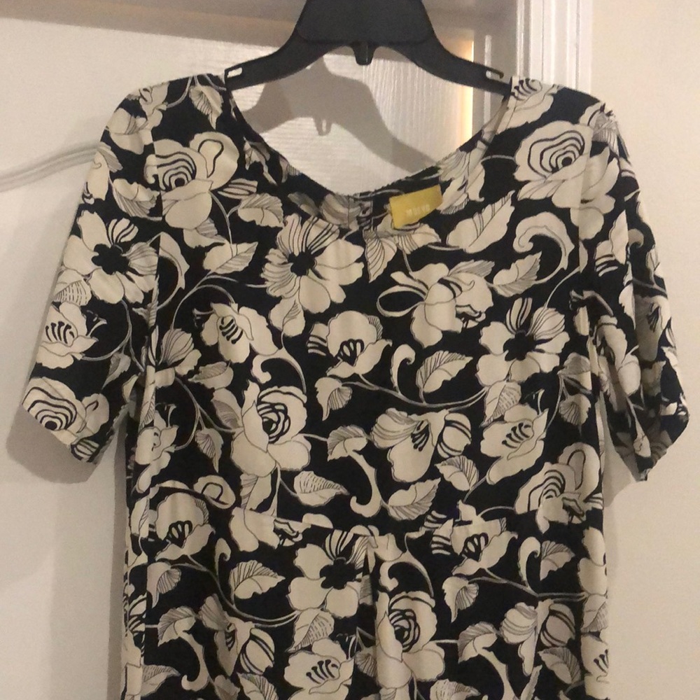 Black and white floral dress